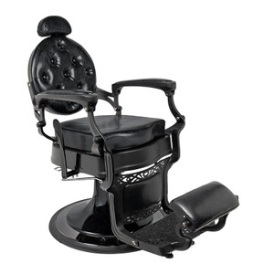 Rafah Barber Chair Black with Matte Black Frame Rafah Barber Chair Black with Matte Black Frame