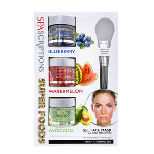 Spascriptions Super Foods Blueberry, Watermelon & Avocado 3x50ml Gel Face Mask Pack Spascriptions Super Foods Blueberry, Watermelon & Avocado 3x50ml Gel Face Mask Pack