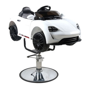 Kids Salon Chair - Porsche White Car Kids Salon Chair - Porsche White Car
