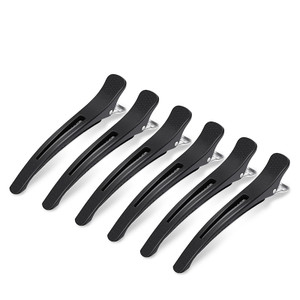 Black Sectioning Hair Clip with Elastic Bands 6pcs