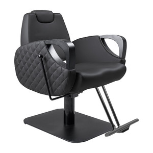 Leia Quilted Black Salon Chair with Recline Leia Quilted Black Salon Chair with Recline