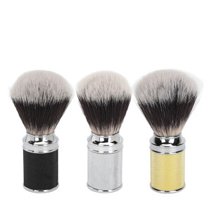 Textured Handle Shaving Brush 1piece (Silver/Gold/Black)