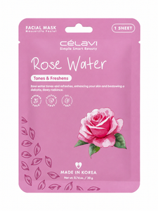 Célavi Rose Water Facial Mask 1 Sheet