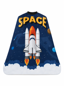 Kids Space Rocket Ship Cutting Cape Navy Blue