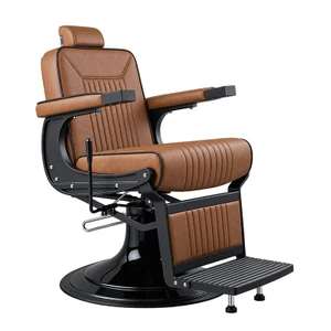 Layth Barber Chair Black Frame - Tan A703