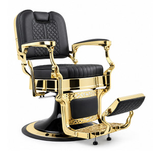 Bison 2.0 Barber Chair Gold Frame- Black A708