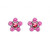studex sys75 s/steel daisy crystal lt rose/fuchsia 7512-6023