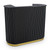 Lux Pluted Reception Desk Black with Gold Base