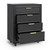 4 Drawer Black Trolley with Gold Handles - D14