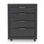 4 Drawer Black Trolley with Gold Handles - D14