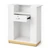 Lux Fluted Reception Desk White Color with Gold Base D08 - 90CM
