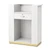 Lux Fluted Reception Desk White Color with Gold Base D08 - 90CM