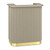 Lux Fluted Reception Desk Latte Color with Gold Base D08 - 90CM