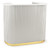 Lux Fluted Reception Desk White Color with Gold Base D07 -120CM