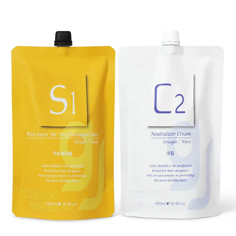 NK Goldilocks Professional S1 Perm for Very Damaged Hair Neutraliser Set 500ml