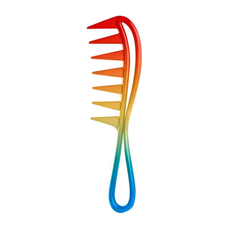 wide tooth styling comb rainbow