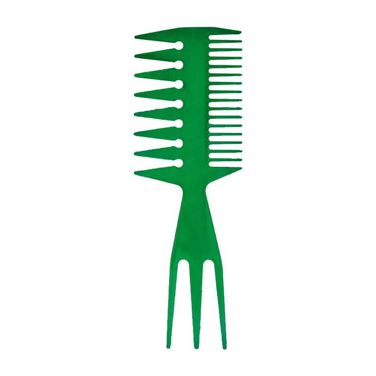 way hair comb wide tooth green