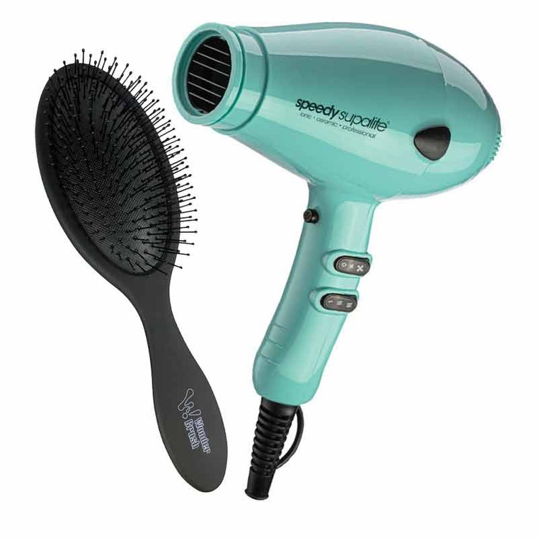 speedy supalite hair dryer wonder brush wet dry tiff blue combo