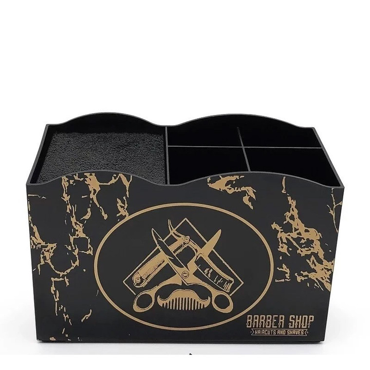 Barber Shop Scissor Holder Black/Gold Design