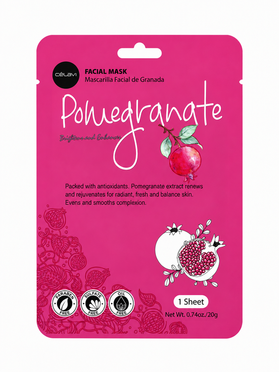 Célavi Pomegranate Facial Mask 1 Sheet