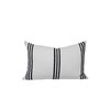 Three Stripe White and Black Cotton Stripe Moroccan Decorative Lumbar Pillow - front
