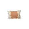 Muse Linen Lumbar Fringe Pillow Sunstone 14 x 20 - Front