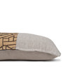 Kuba Natural Linen and Aso Oke Lumbar Pillow - 1622- Side View