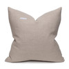 Hampton Aqua, White Mud Cloth, Natural Linen Pillow - 22 - Back View