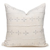 Gray Star White and Gray Mud Cloth Pillow - 22"- Front
