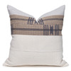 Roman Luxe Vintage Pillow with African Aso Oke Textiles and 100% Eco-friendly Topanga linen in Natural- 22- Front View