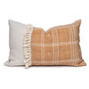 Morgan Handspun Indian Wool Copper and Ivory Stripe Lumbar Pillow- 18 x 26 - Front