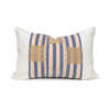 Tropez Lumbar 14 x 20 - Aso Oke Vintage textile pillow - front