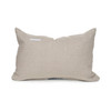 Corfu Lumbar Pillow 14 x 20 - Indigo and Aqua Aso Oke Vintage Embroidery and White mud cloth textile pillow - Back