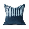 Ripple 20 Indigo Tie Dyed Cotton Velvet Decorative Pillow - back