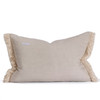 Clara Luxe Vintage Pillow with African Aso Oke Textiles and 100% Eco-friendly Topanga linen in Natural & Cotton Velvet- 1622 -  Back