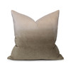 Horizon 20 Ombre Olive Dip Dyed Cotton Velvet Decorative Pillow - Front