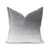 Horizon 20 Ombre Fog Gray Dip Dyed Cotton Velvet Decorative Pillow - Front