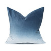 Horizon 20 Ombre Azule Dip Dyed Cotton Velvet Decorative Pillow - Front