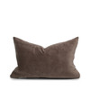 West Velvet Lumbar 1420 - Linen & Velvet Pillow in Smokey Quartz and Natural Linen  - Back