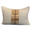 Cinnamon Lumbar 1420 - Linen and Vintage Textile Pillow -Front