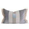 Play Lumbar 1622 - Linen and Vintage Textile Pillow -Front