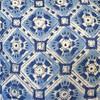 Diamont 20 x 20 Cotton Blue and White Block Print Pillow - Fabric Detail