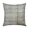 Gardino 20 x 20 Cotton Seafoam and White Block Print Pillow - Front