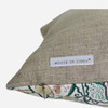 Dragonfly Lumbar 14 x 20 Cotton Seafoam and White Block Print Pillow - Side Detail