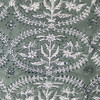 Gardino Lumbar 14 x 20 Cotton Seafoam and White Block Print Pillow - Fabric Detail