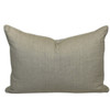 Piper Dutch Euro 26 x 36  Blue & Ivory Woven Cotton Stripe Pillow - Pure Natural Linen Back - Back