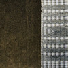 Milan Pillow 22 - Natural Linen, Olive Cotton Velvet and Pewter an d Silver Metallic Luxe Vintage Textiles : Fabric Details