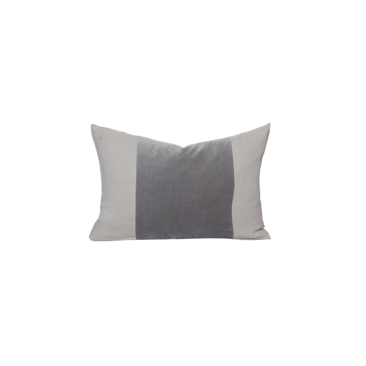 grey velvet lumbar pillow