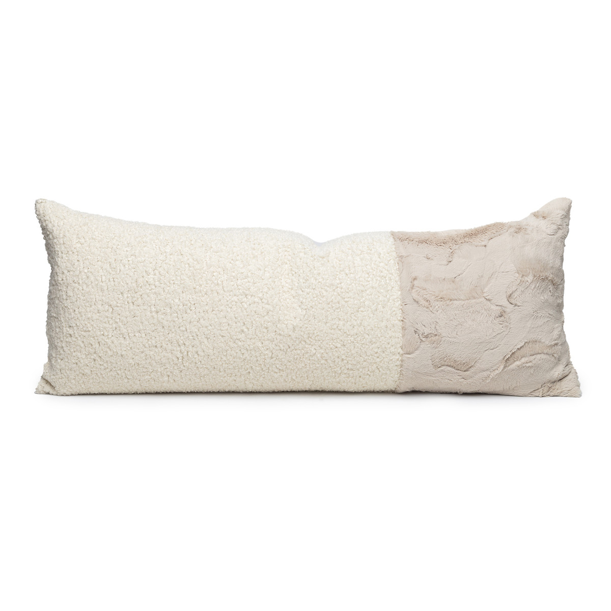 Camille Vegan Washable Faux Sherpa Fur Decorative Lumbar Bed Pillow, Decorative  Pillows