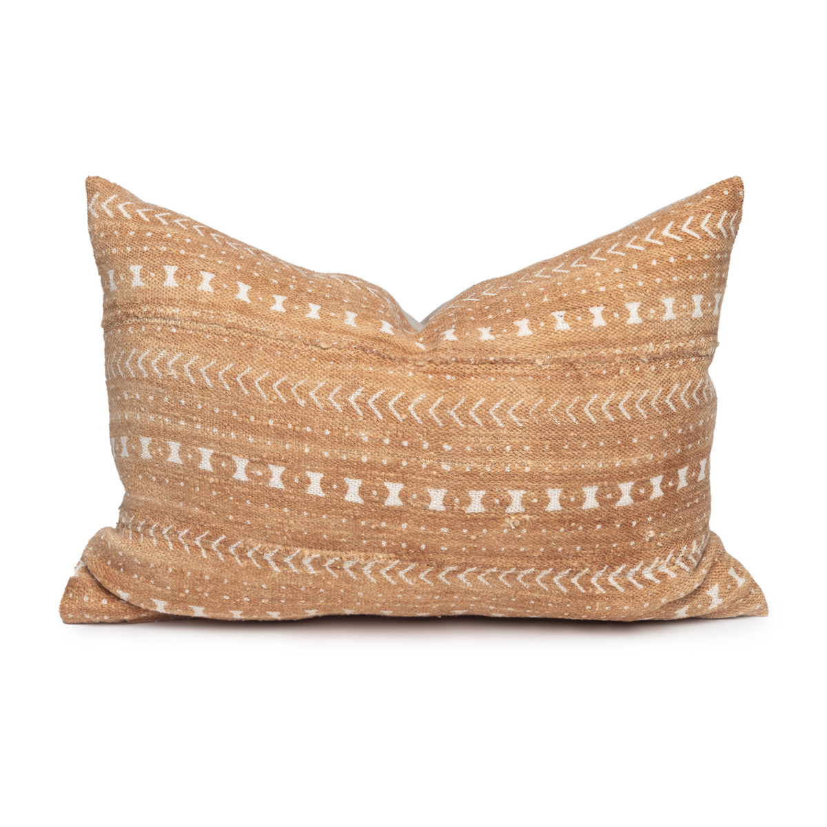 Trainer Lumbar Pillow in Printed cotton mud cloth- 16 x 22 - Front